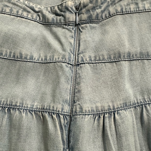 Vintage Emma James Blue Chambray Prairie Skirt, Size 12 - Picture 5 of 8